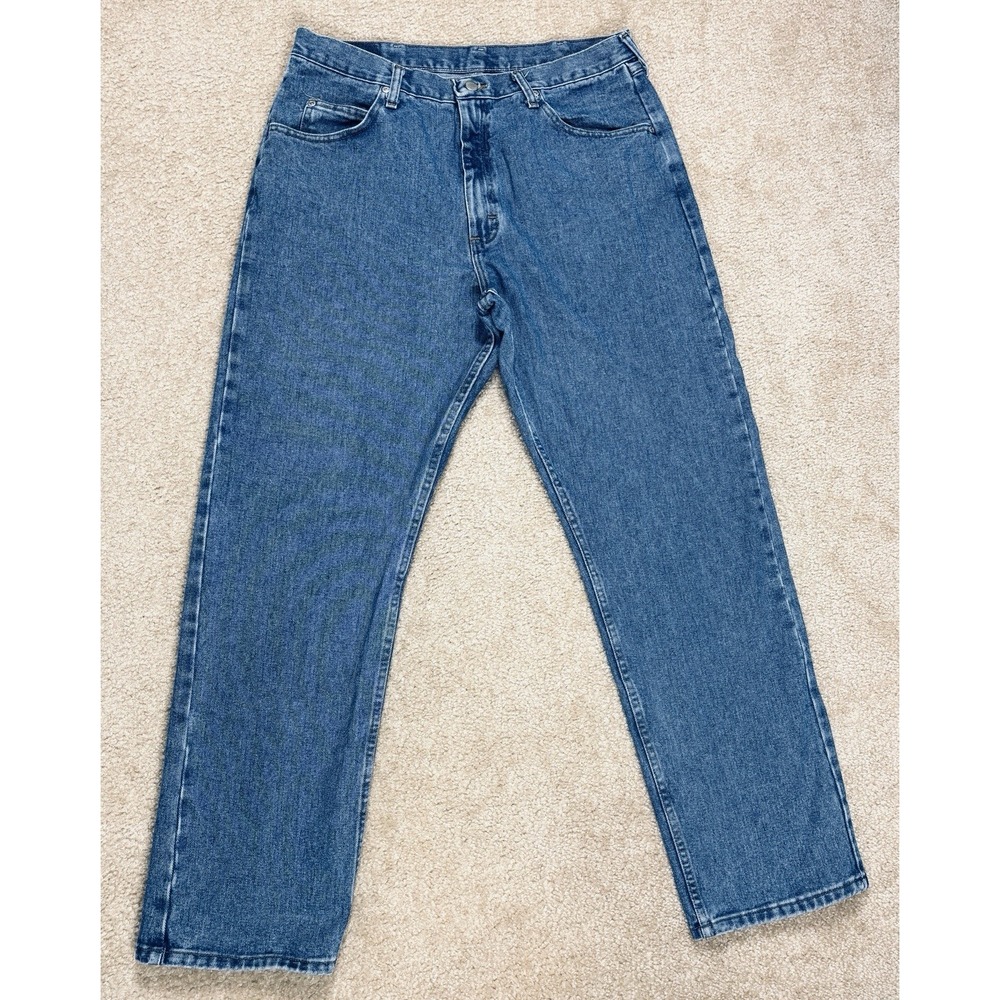 Wrangler Five Star Relaxed Fit Jeans Mens 36x32 Medium Wash Blue 97601SB